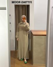 bej şallı namaz elbisesi 4