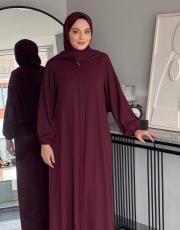 bordo şallı namaz elbisesi 3