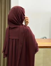 bordo şallı namaz elbisesi 7
