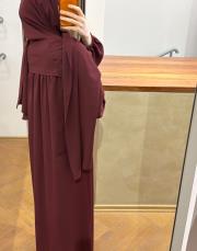 bordo şallı namaz elbisesi 8