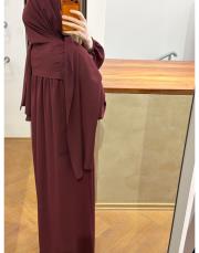 bordo şallı namaz elbisesi 9