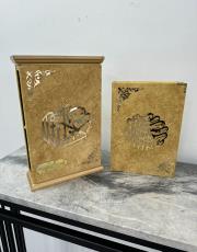 gold isme özel ahşap muhafazalı kadife kaplı lüks kuran ( orta boy ) 2
