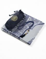 lacivert nakış işlemeli silindir keseli seccade