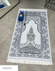 lacivert nakış işlemeli silindir keseli seccade 2