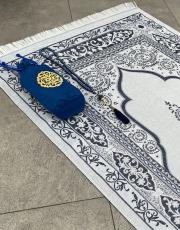 lacivert nakış işlemeli silindir keseli seccade 3