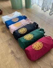 lacivert nakış işlemeli silindir keseli seccade 6