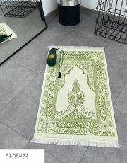 yeşil nakış işlemeli silindir keseli seccade 5