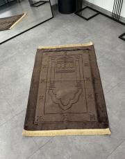 acı kahve deri astarlı peluş lüks seccade 2 3