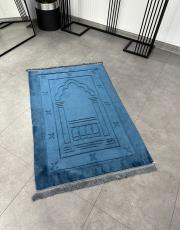 indigo mavi deri astarlı peluş lüks seccade 2