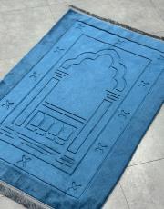 indigo mavi deri astarlı peluş lüks seccade 2 2