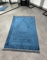 indigo mavi deri astarlı peluş lüks seccade 2 4