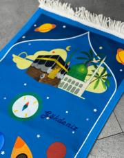 mavi isme özel çocuk seccade seti büyük boy rocket dizayn 2