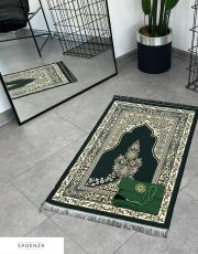 yeşil baskılı dikdörtgen çantalı  seccade 3