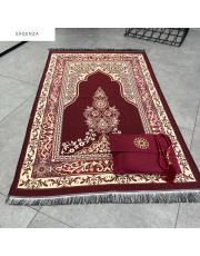 bordo baskılı dikdörtgen çantalı  seccade 6