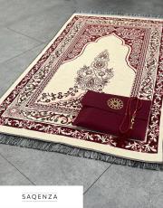 bordo baskılı dikdörtgen çantalı  seccade 7