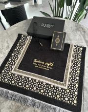 siyah isme özel  şönilseccade seti  yaldız 2029 3