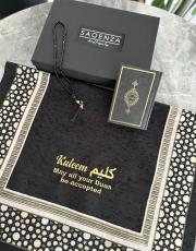 siyah isme özel  şönilseccade seti  yaldız 2029 6