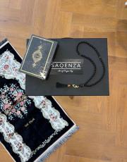 siyah isme özel şönil seccade seti  nilüfer 2